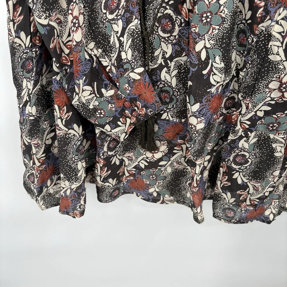 Free People Dress Womens Large Mini Tunic Stealing Fire Printed Boho Bohemian 3G